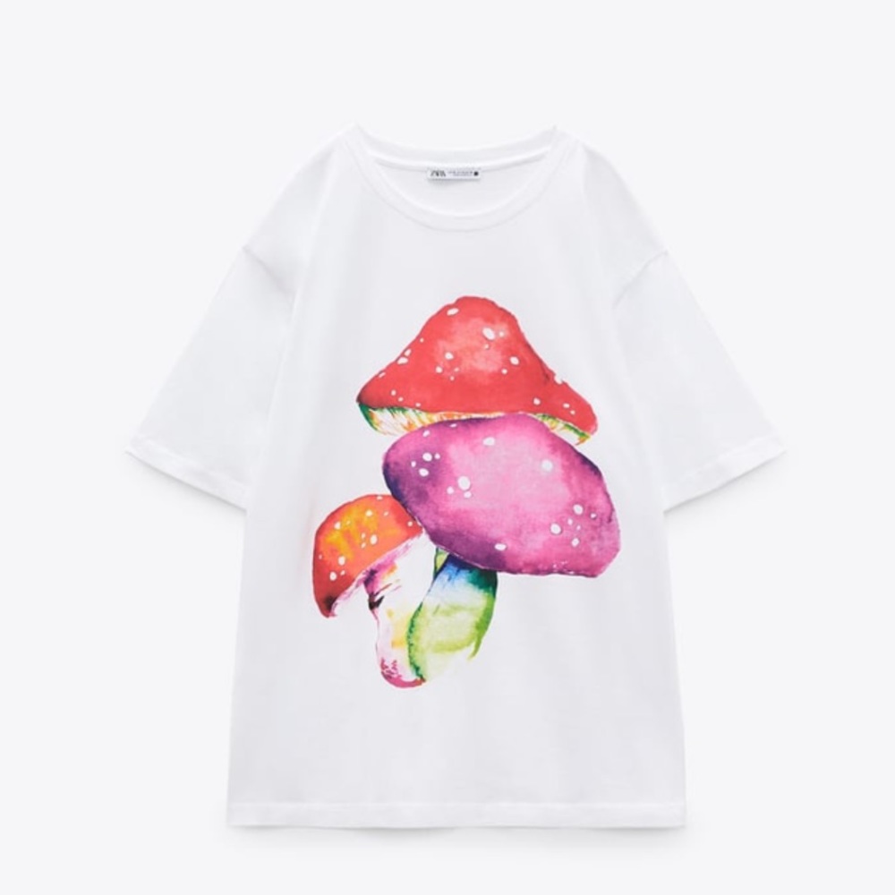 Zara printed mushrooms t-shirt  🍄